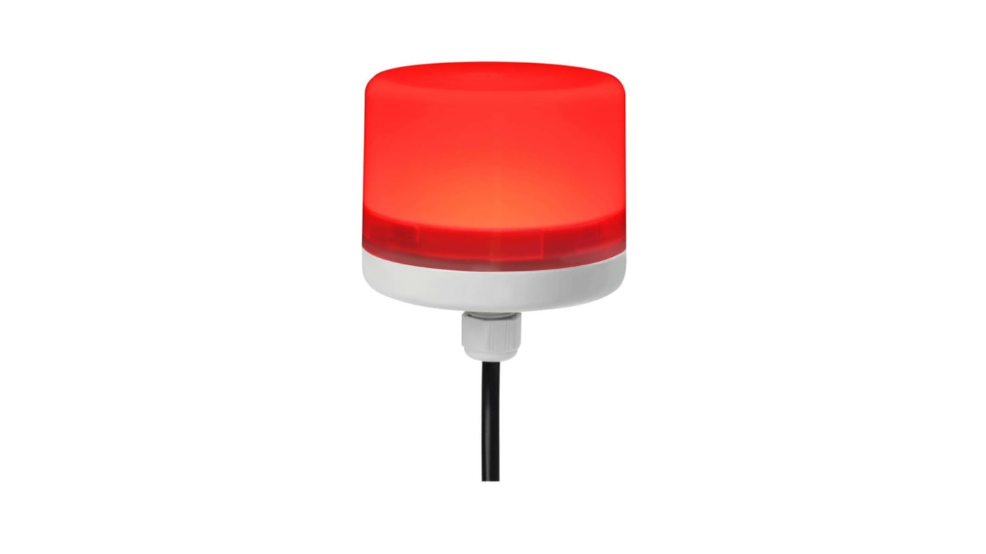 RS PRO, LED Dauer LED-Signalleuchte Rot, 24 V dc, Ø 70mm x 75mm