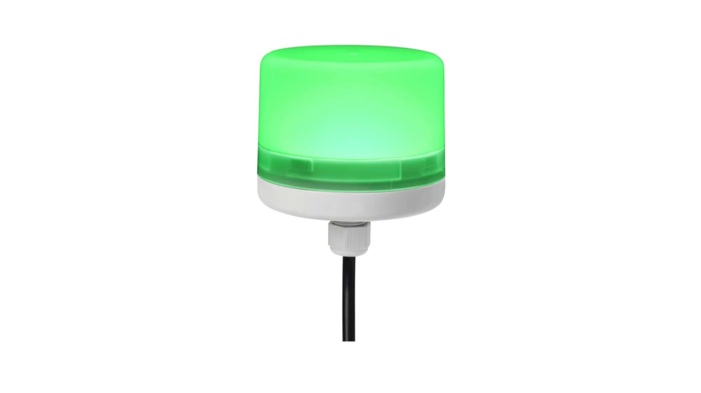 RS PRO 绿色常亮LED警示灯, 白色外壳, 24 V 直流, Φ70mm底座, 螺钉安装, IP66