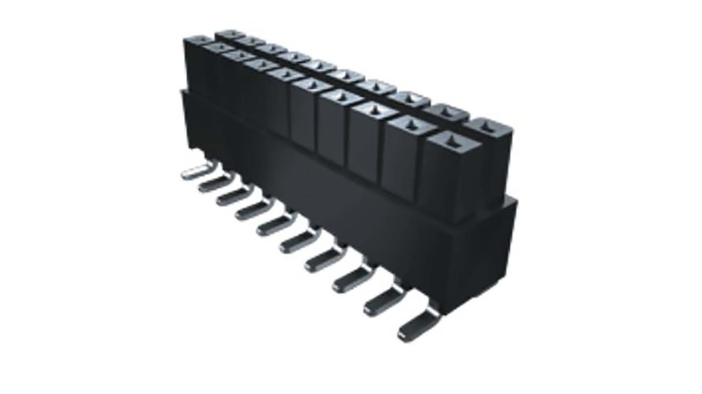 Conector hembra para PCB Samtec serie IPSI IPS1-105-01-L-D-VS, de 10 vías en 2 filas, paso 2.54mm, Montaje Superficial,