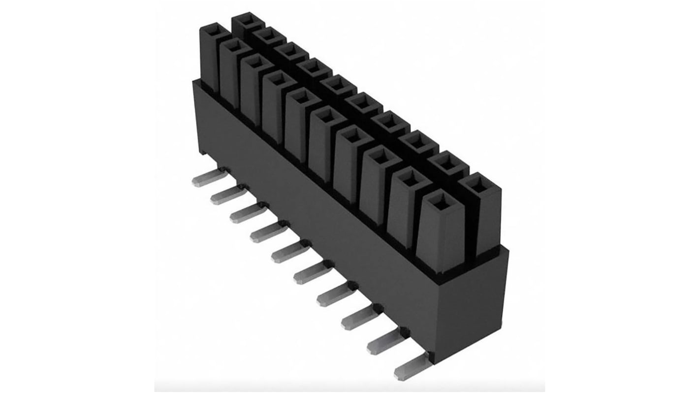 Samtec IPS1 Series Right Angle Through Hole Mount PCB Socket, 50-Contact, 2-Row, 2.54mm Pitch, Solder Termination