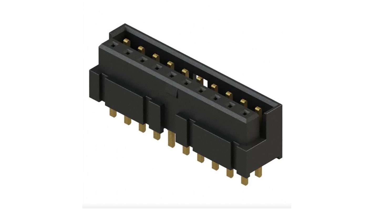 Samtec LS2 Series Right Angle Through Hole PCB Header, 20 Contact(s), 2.0mm Pitch, 1 Row(s), Shrouded