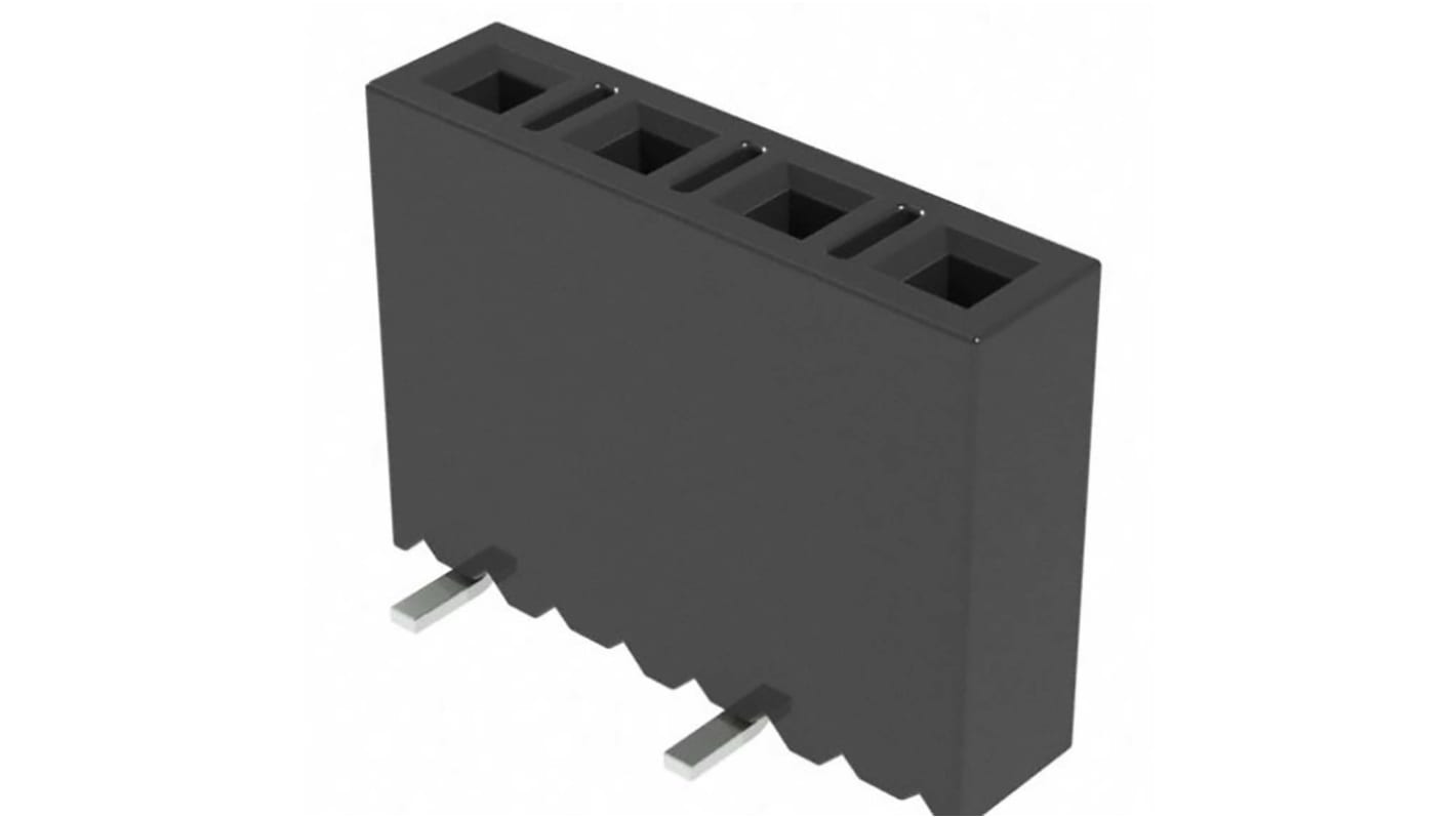 Samtec MMS Series Straight Through Hole Mount PCB Socket, 5-Contact, 1-Row, 2mm Pitch, Solder Termination