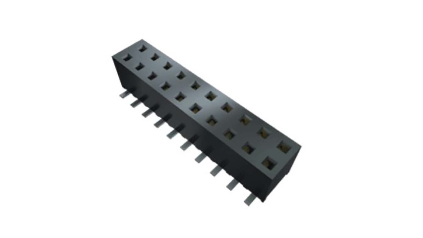 Samtec MMS Series Straight Through Hole Mount PCB Socket, 9-Contact, 1-Row, 2mm Pitch, Solder Termination