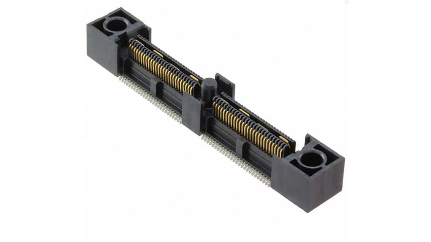 Samtec QFS Series Straight Through Hole Mount PCB Socket, 64-Contact, 2-Row, 0.635mm Pitch, Solder Termination
