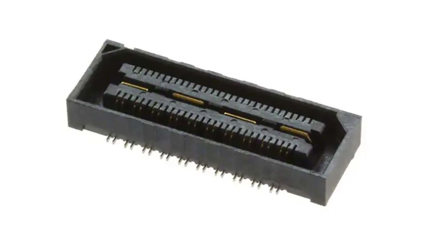 Conector hembra para PCB Ángulo de 90° Samtec serie QSH-RA, de 40 vías en 2 filas, paso 0.55mm, Montaje en orificio