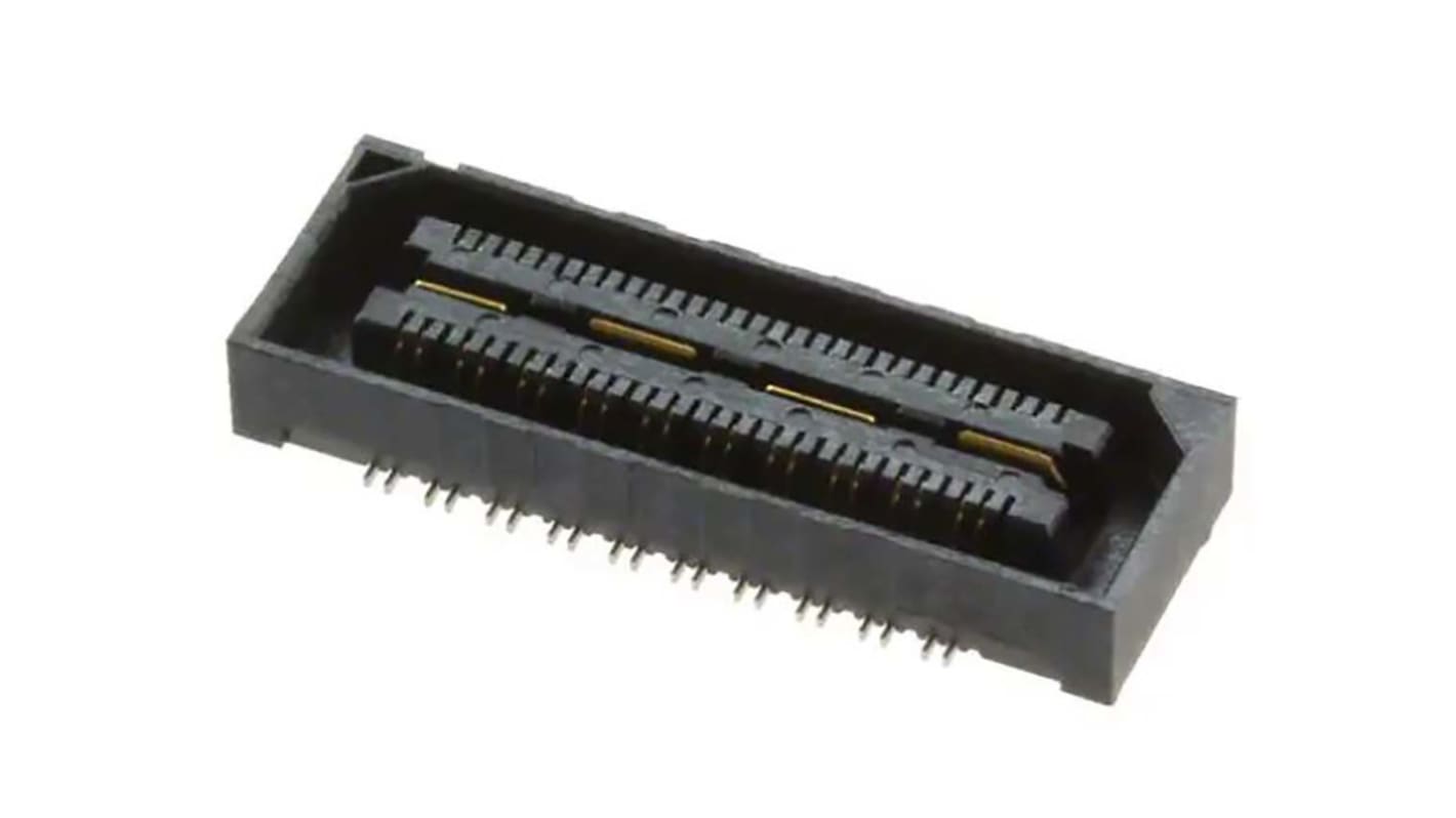 Samtec QSH-RA Series Right Angle Through Hole Mount PCB Socket, 40-Contact, 2-Row, 0.55mm Pitch, Solder Termination