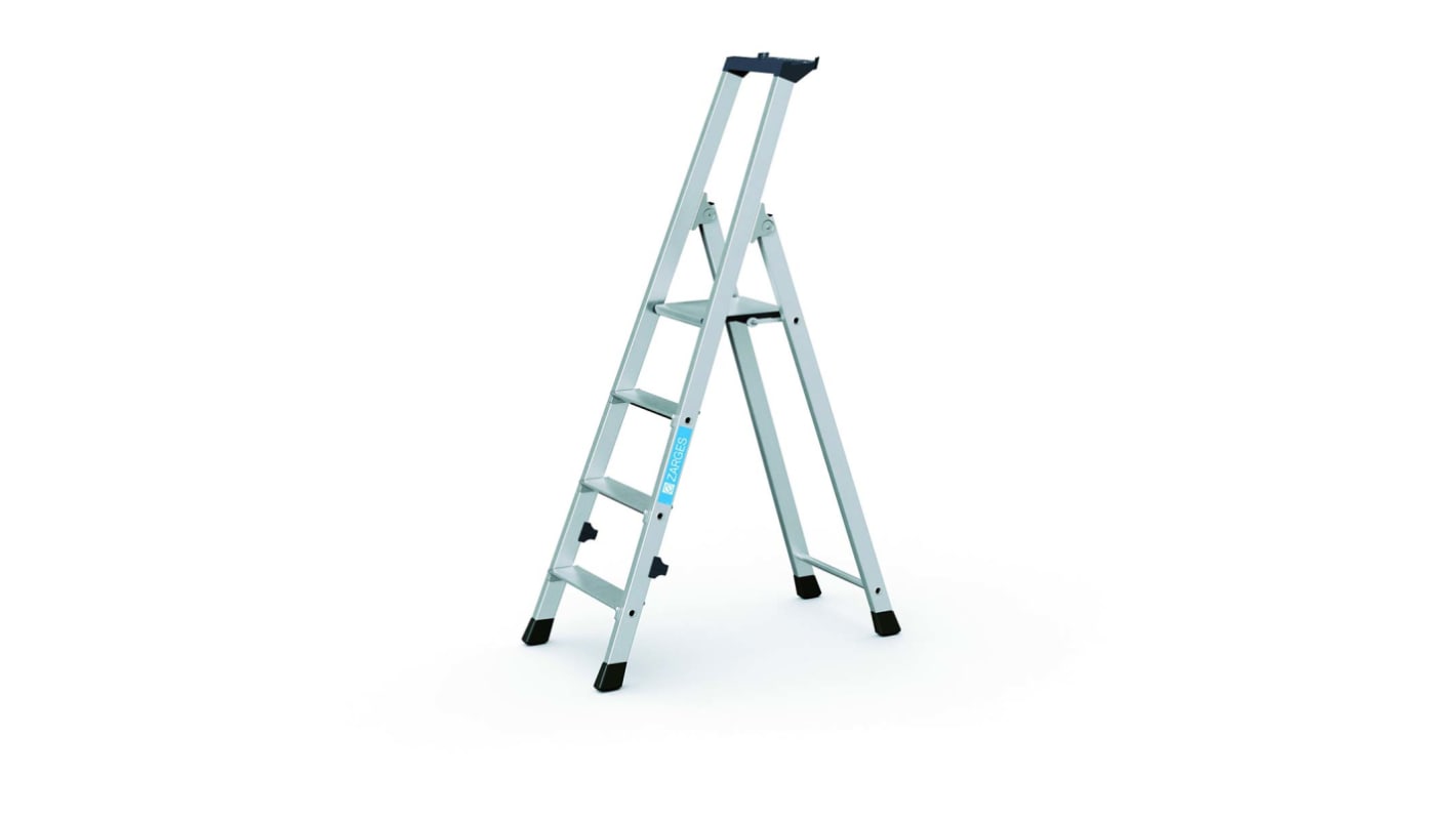 Zarges Aluminium 4 steps Step Ladder 0.83m platform height 1.43m open length