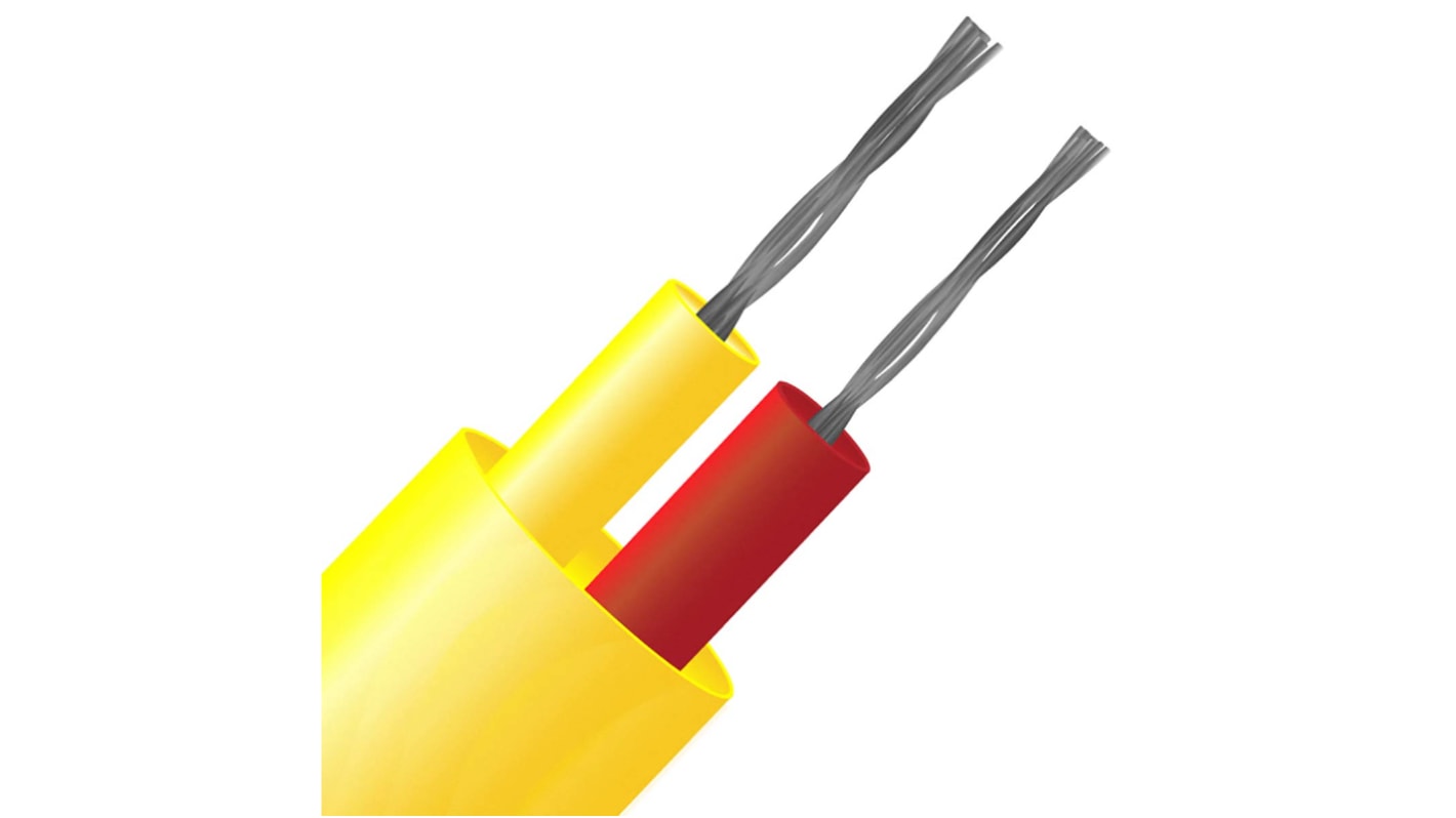 RS PRO Ungeschirmt 1/0,2mm PFA-isoliert Thermoelement Kabel/Draht für Thermoelement Typ K, L. 25m, max. +260°C