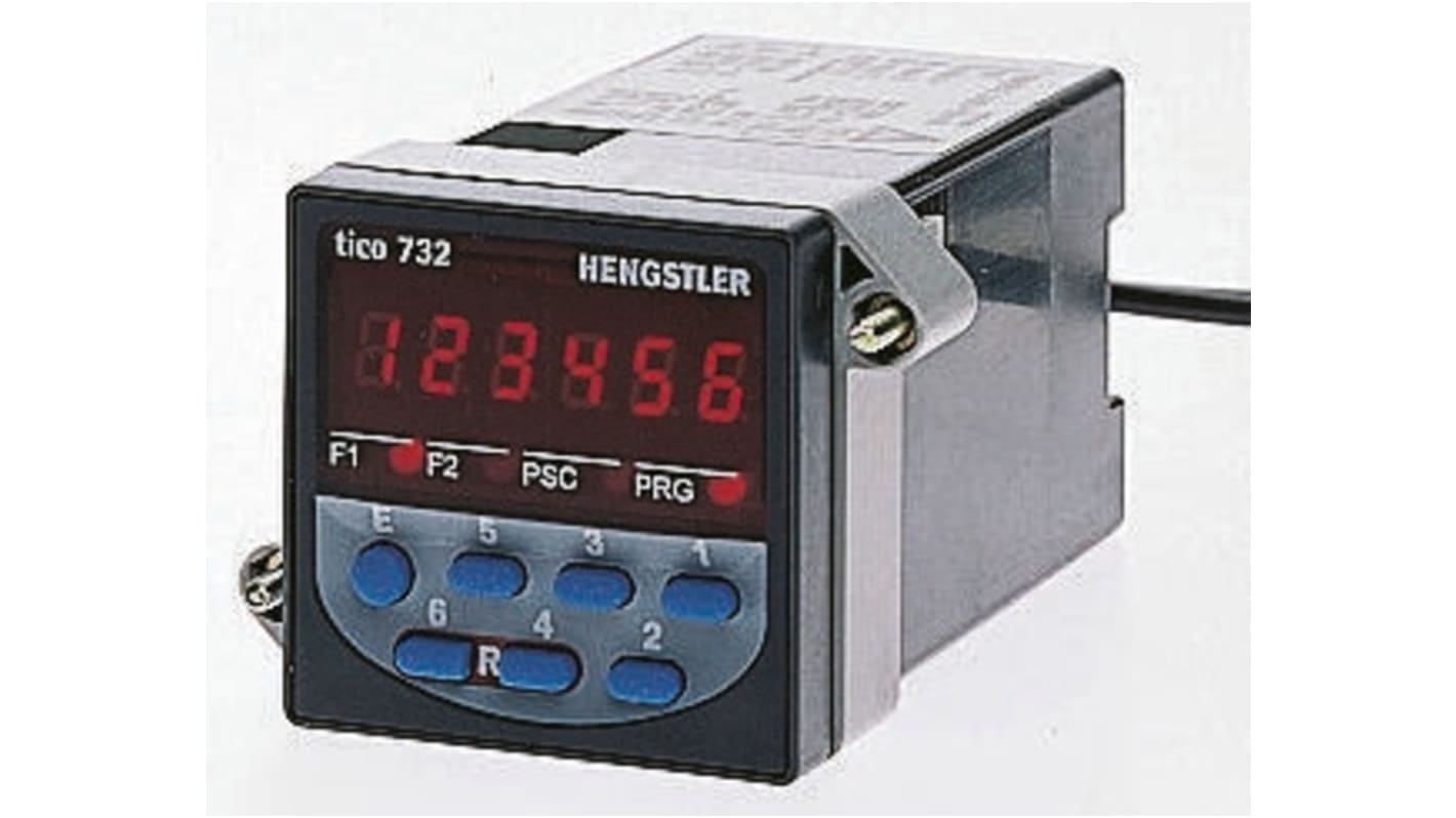 Hengstler 小时计数器, 6位数字, 12 → 24 V 直流电源, 面板安装, 自动、手动复位, TICO 732系列