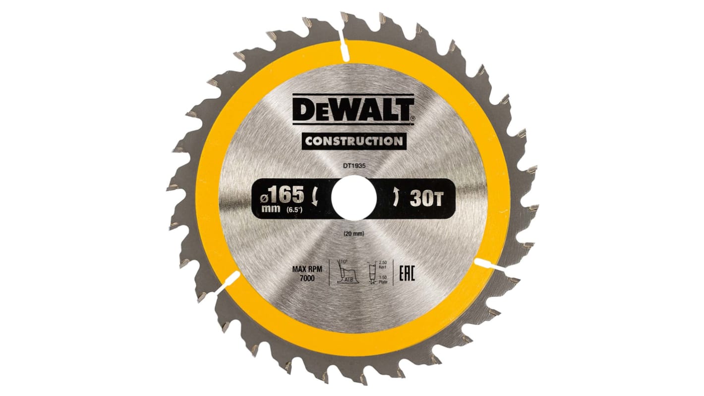 DeWALT Wolframcarbid Kreissägeblatt, Ø 165mm