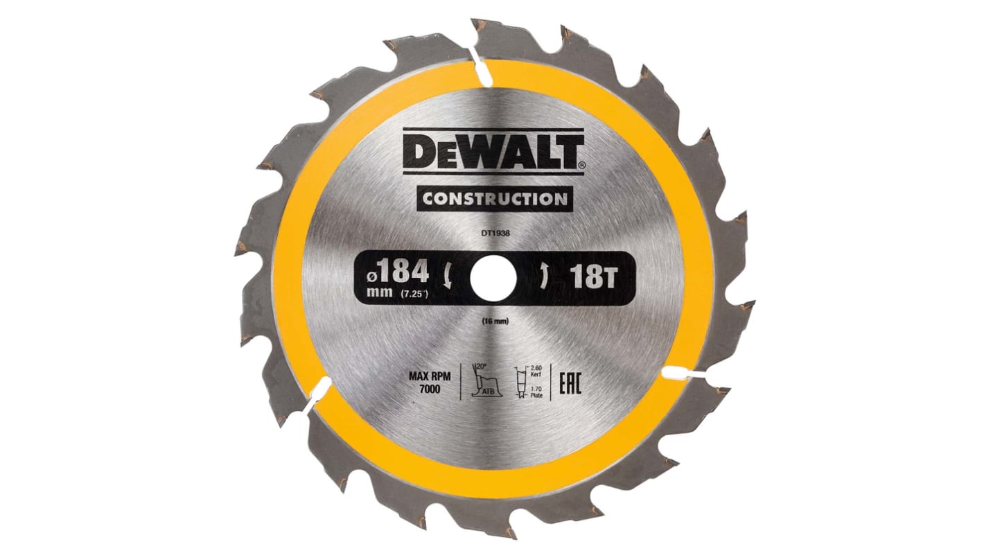 DeWALT Wolframcarbid Kreissägeblatt, Ø 184mm