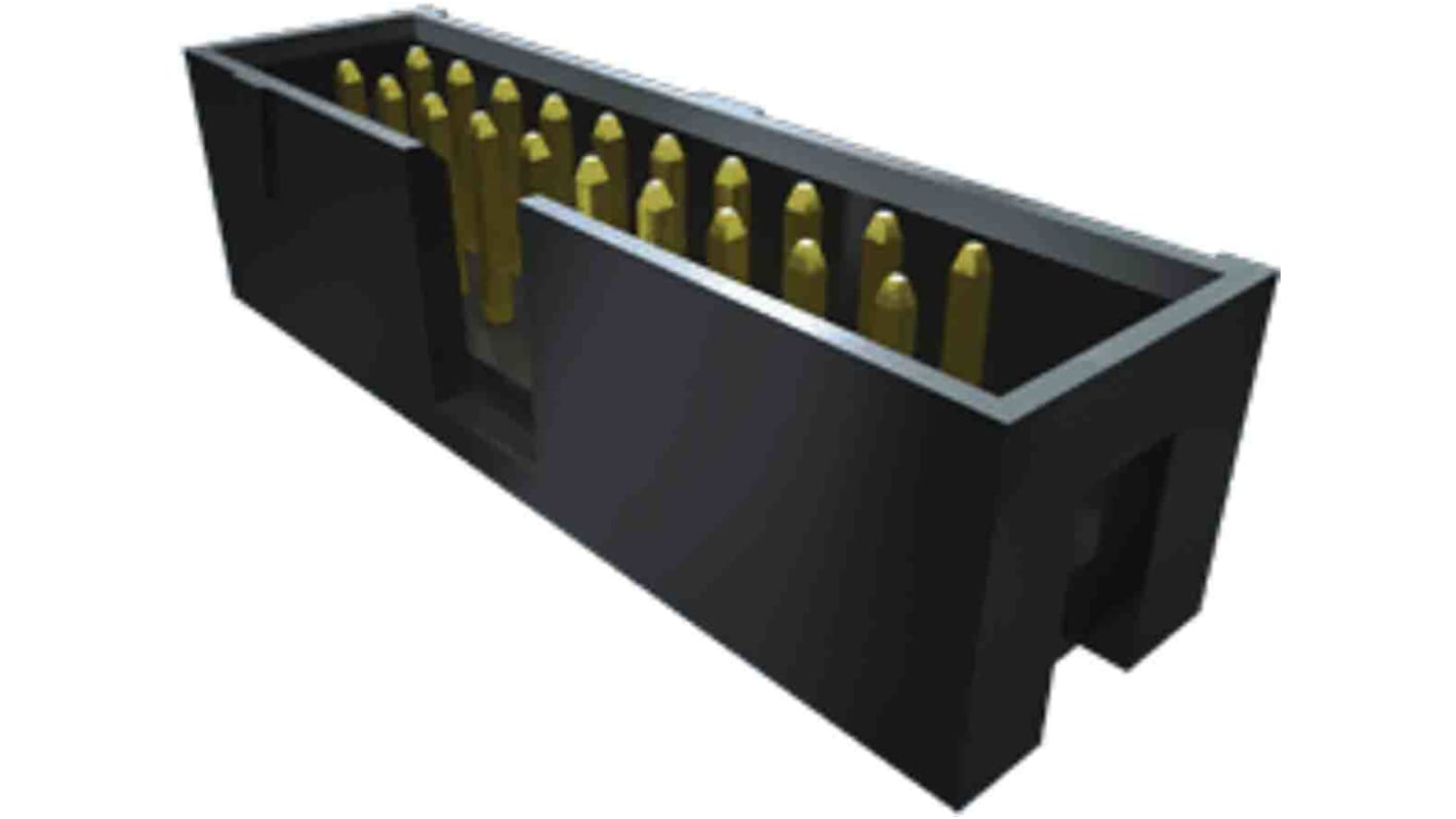 Samtec TST Series Straight Through Hole PCB Header, 10 Contact(s), 2.54mm Pitch, 2 Row(s), Shrouded