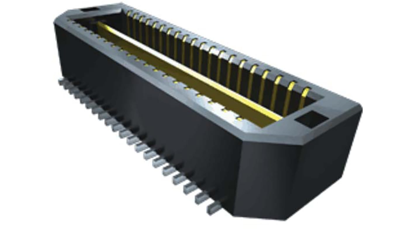 Samtec QTE Series Straight Surface Mount PCB Header, 84 Contact(s), 0.8mm Pitch, 2 Row(s), Shrouded