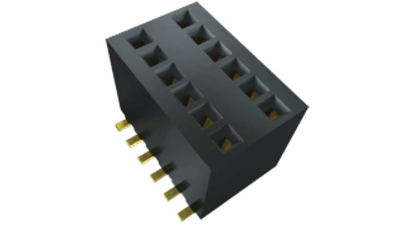 Samtec RSM Series Straight Surface Mount PCB Socket, 24-Contact, 1-Row, 1.27mm Pitch, Solder Termination