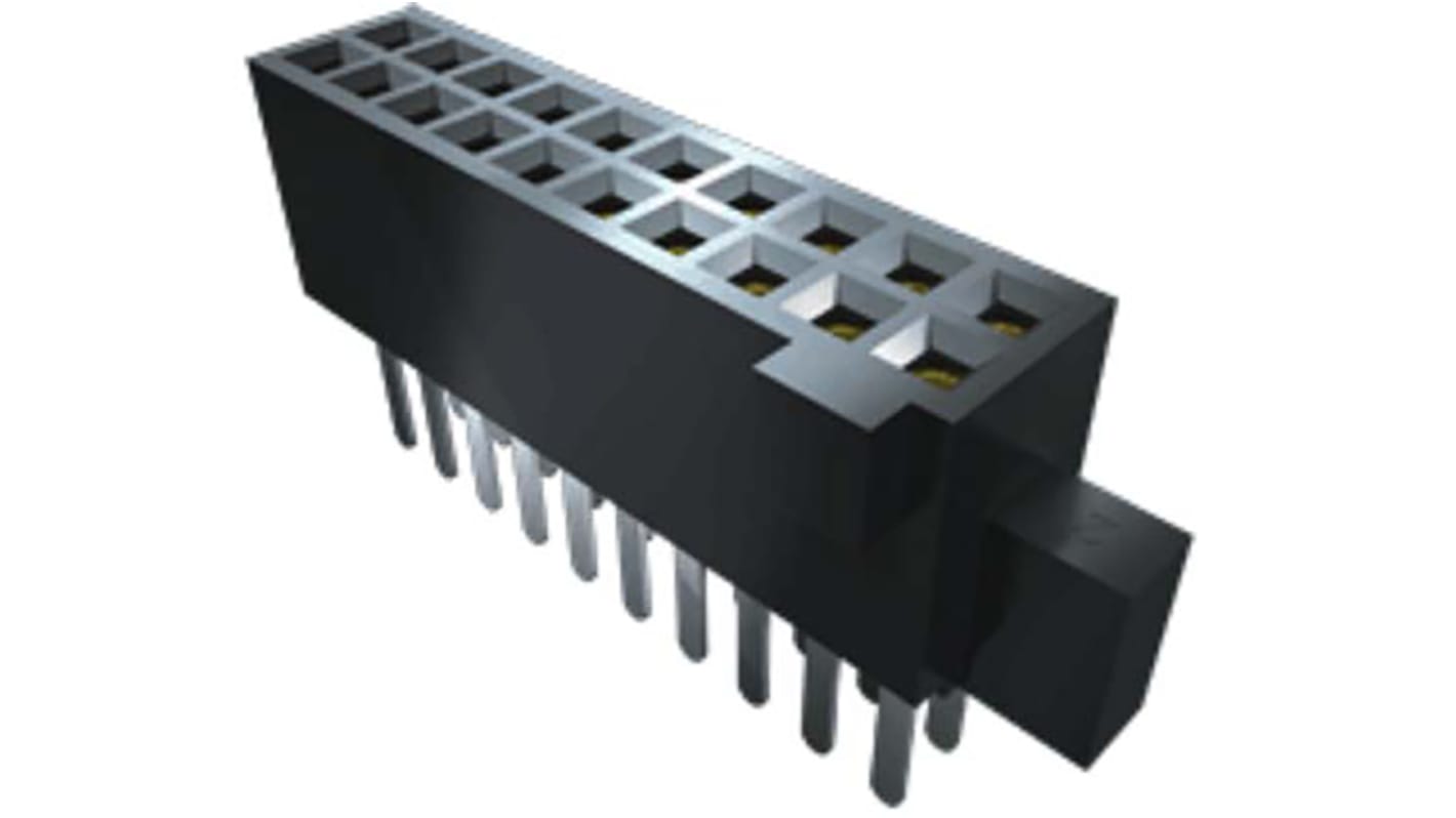 Samtec SFM Series Straight Surface Mount PCB Socket, 20-Contact, 2-Row, 1.27mm Pitch, Through Hole Termination