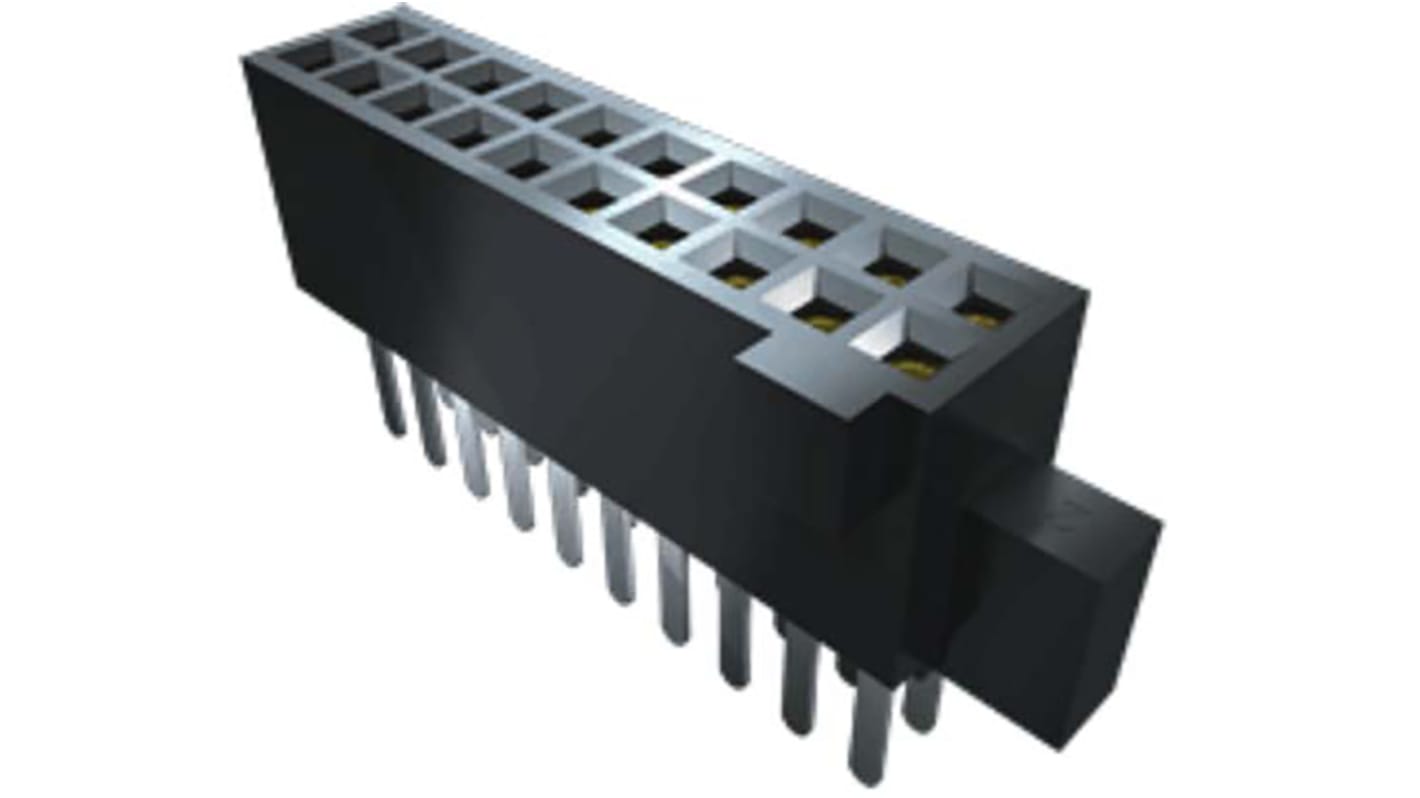 Conector hembra para PCB Samtec serie SFM, de 30 vías en 2 filas, paso 1.27mm, Montaje Superficial, terminación