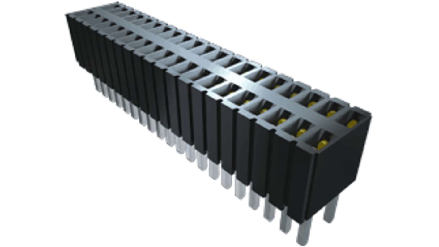 Samtec SLM Series Straight Surface Mount PCB Socket, 7-Contact, 1-Row, 1.27mm Pitch, Through Hole Termination