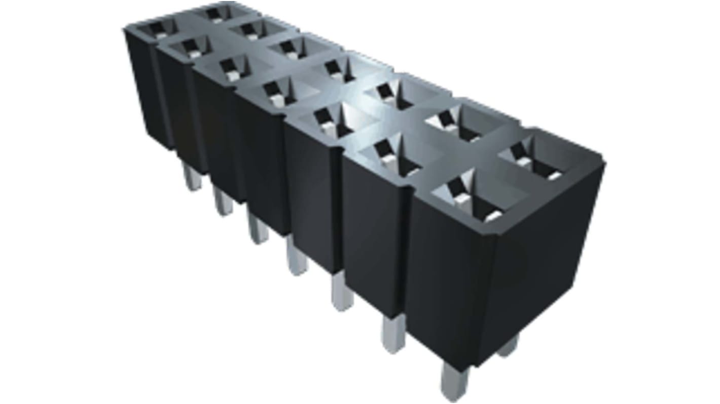 Samtec SLW Series Straight Surface Mount PCB Socket, 20-Contact, 2-Row, 2.54mm Pitch, Through Hole Termination
