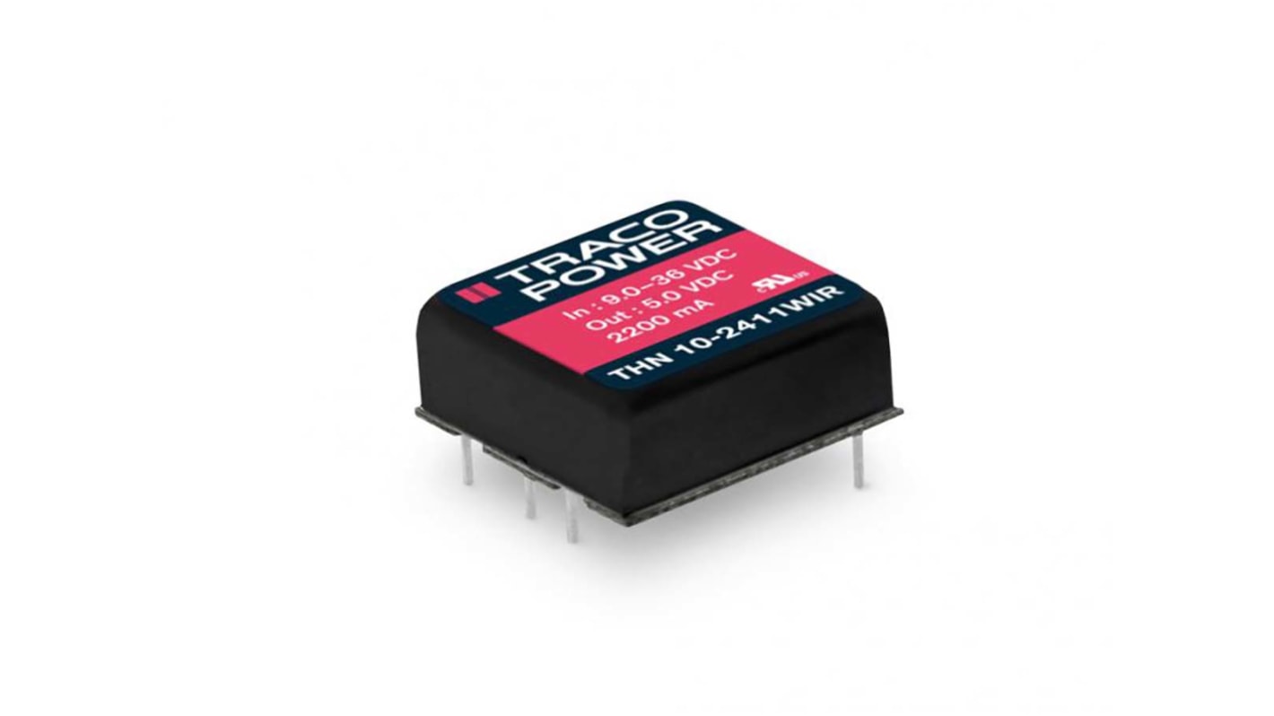 TRACOPOWER THN 10WIR DC-DC Converter, 24V dc/ 420mA Output, 18 → 75 V dc Input, 10W, Through Hole, +80°C Max