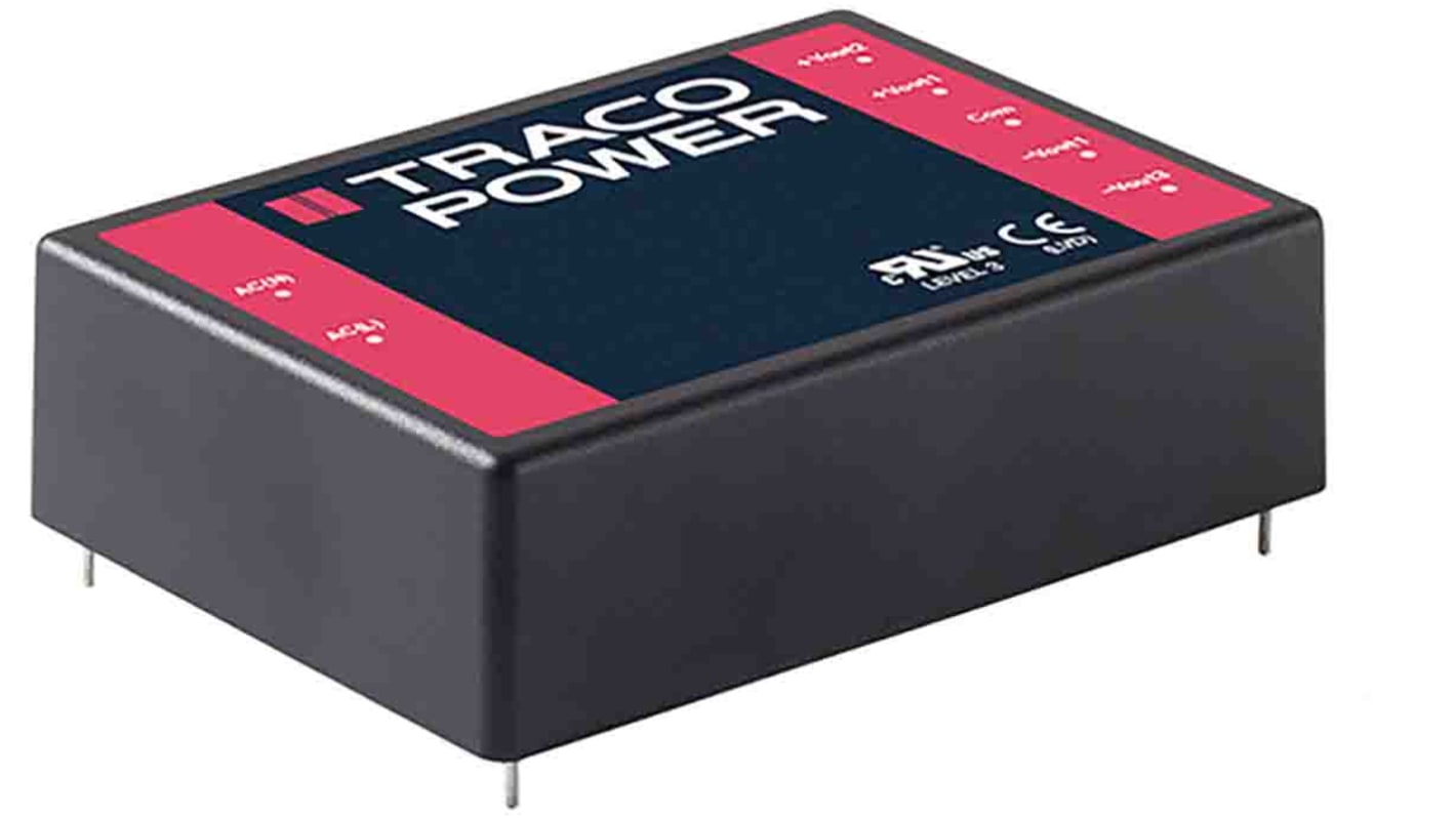 TRACOPOWER Switching Power Supply, TML 40212, 12V dc, 1.666A, 40W, Dual Output, 90 → 264 V ac, 100 → 375V