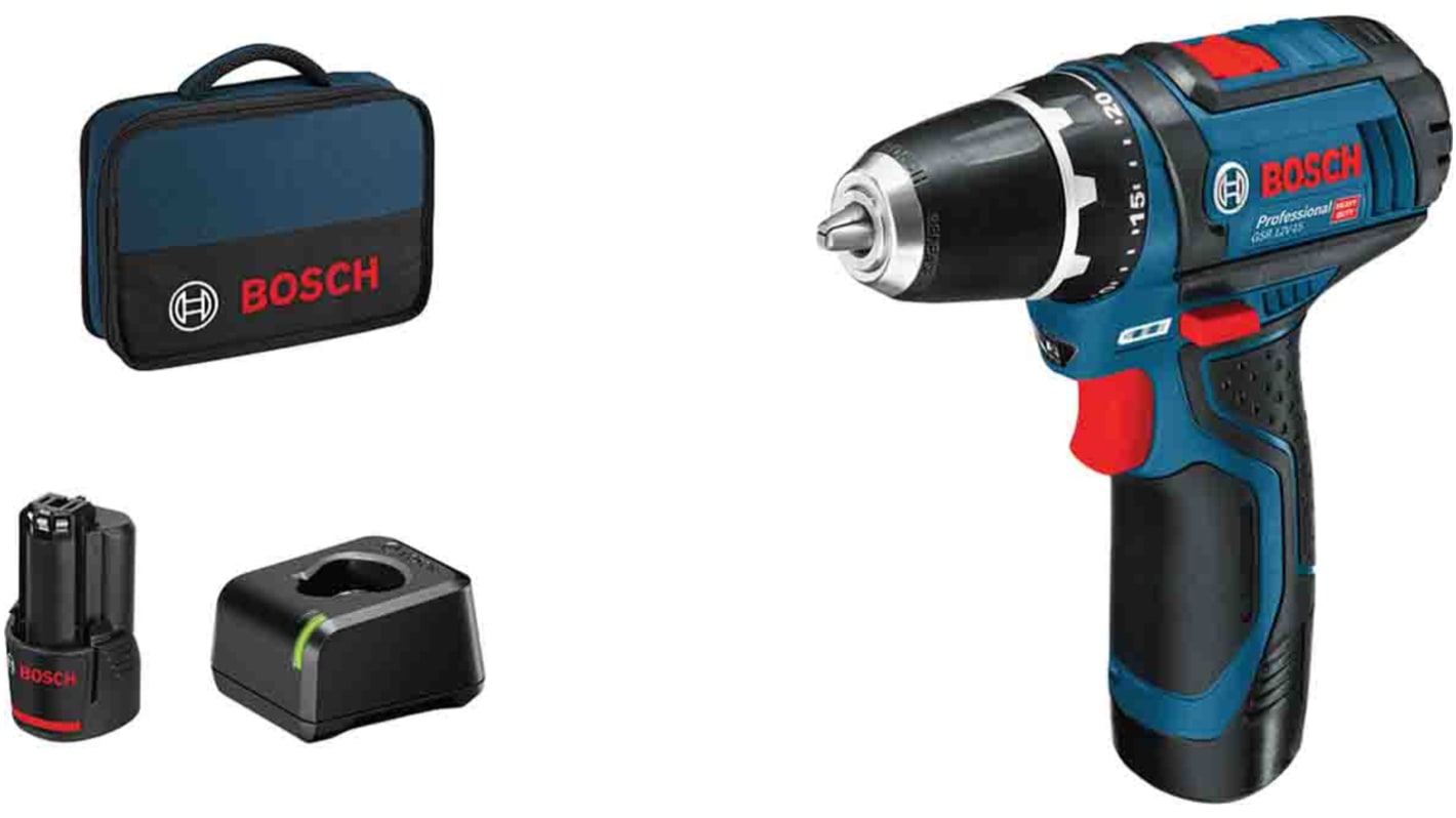 Bosch GSR Keyless 12V Cordless Drill Driver Li-Ion, Type G - British 3-Pin