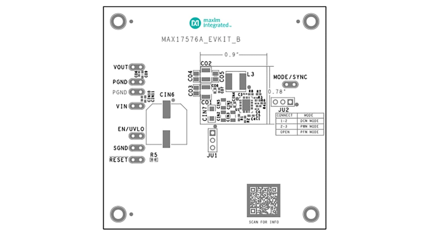 Maxim Integrated Evaluation Kit for the MAX17576 3.3V Output-Voltage Application Buck Converter for  MAX17576