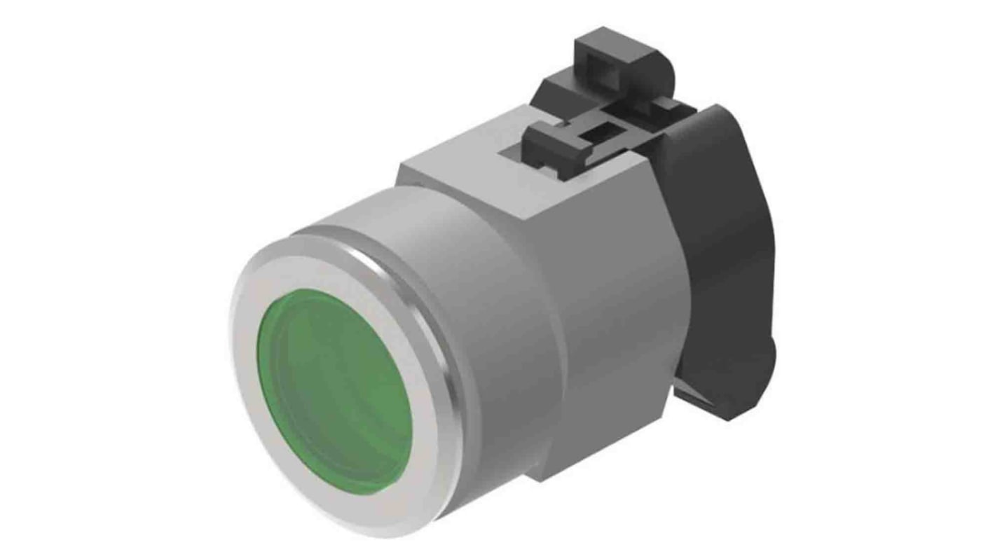 EAO Leuchtmelder 704, Leuchtmelder-Frontelement Grün, Ausschnitt-Ø 31mm LED