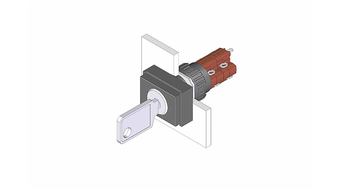 EAO IP65 Key Switch, 2NC+2NO, 5 A 2-Way