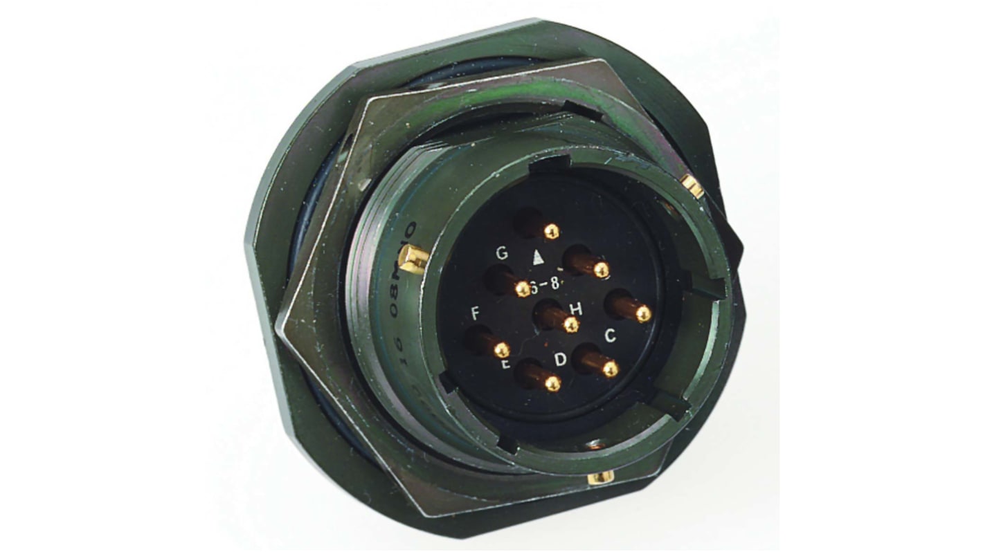 Conector circular MIL-DTL-26482 Amphenol Limited Macho Recto serie 62GB de 4 vías hembra, tamaño 8, Cable