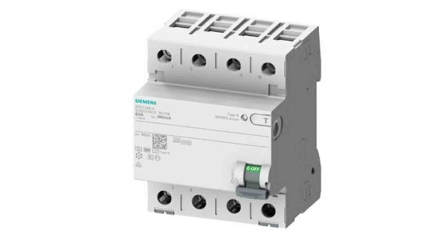 Siemens 5SV3 RCCB, 40A, 4 Pole, 30mA