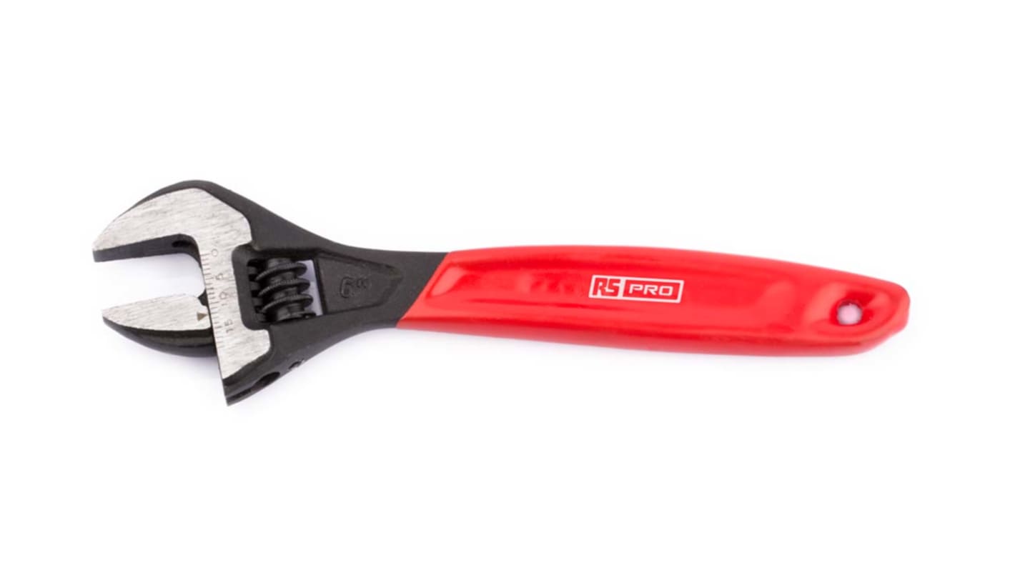 RS PRO Adjustable Spanner, 200 mm Overall, 26.3mm Jaw Capacity