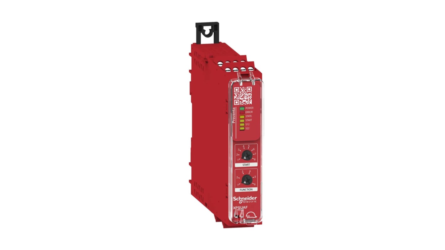 Schneider Electric XPSU Emergency Stop Safety Relay, 24V ac/dc, Dual-Channel, 3 Safety Contacts