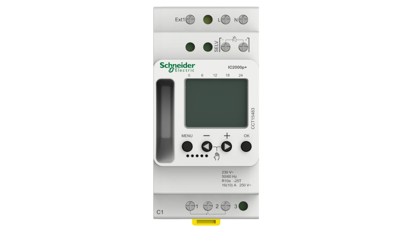 Schneider Electric Digital DIN-Schienen-Zeitschaltuhr, 230 V ac, 1-Kanal