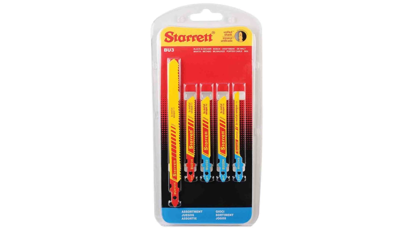 Starrett 75mm Cutting Length Jigsaw Blade, Pack of 5