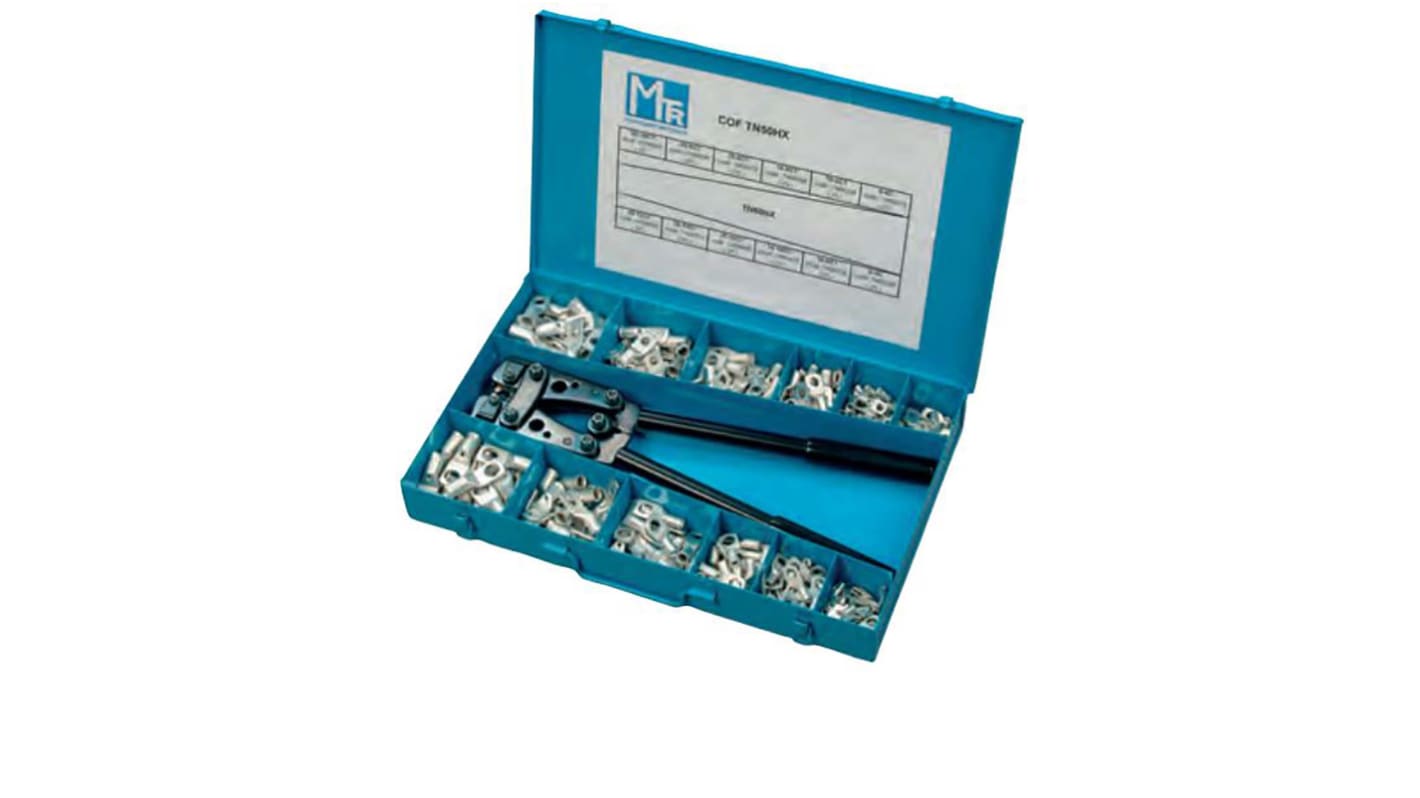 MECATRACTION Assorted Box with Tubular Lugs and Crimping Tool Crimp Terminal Crimp terminal Kit