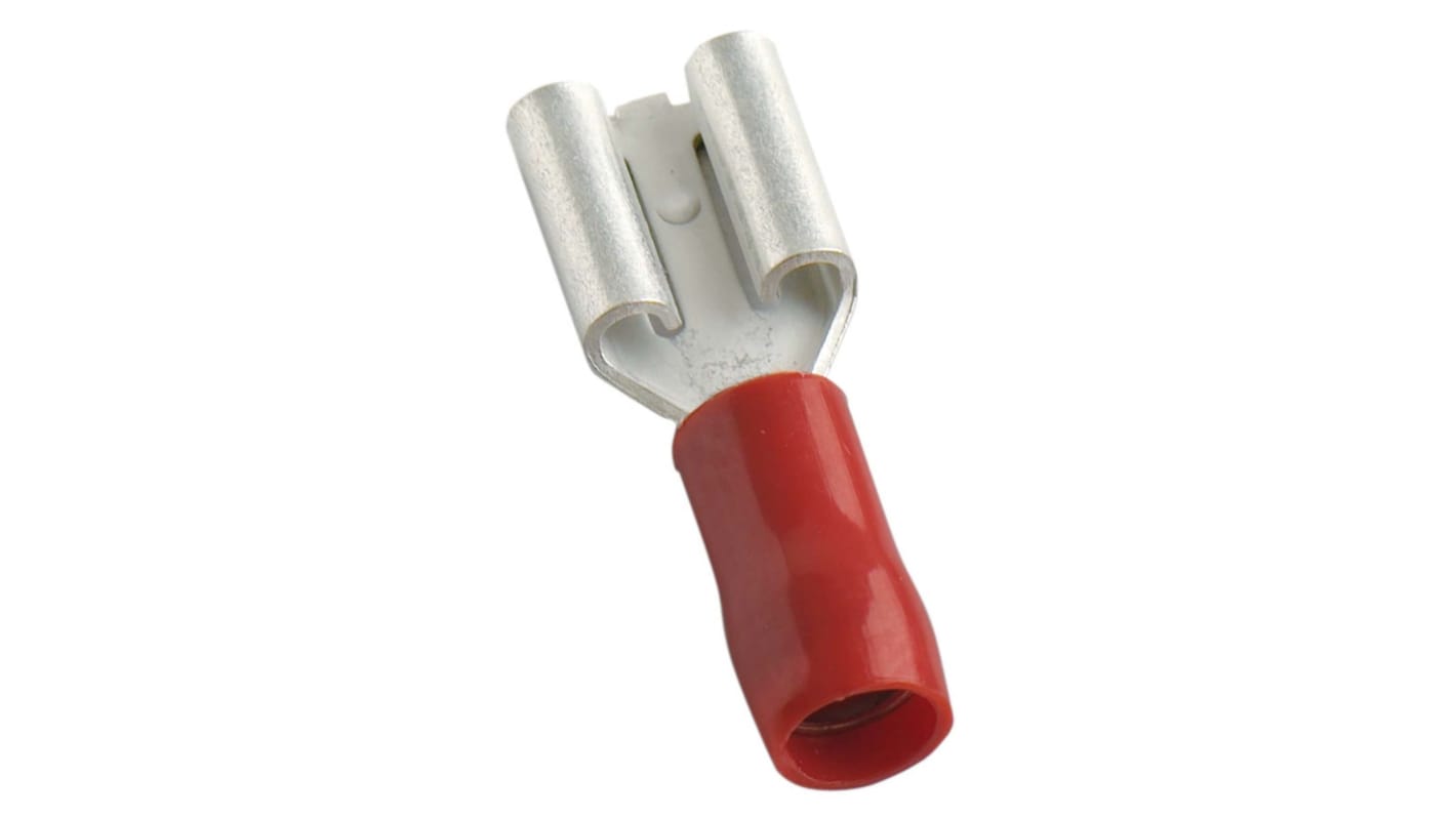 MECATRACTION S Red Insulated Female Spade Connector, Receptacle, 6.5 x 2.8mm Tab Size