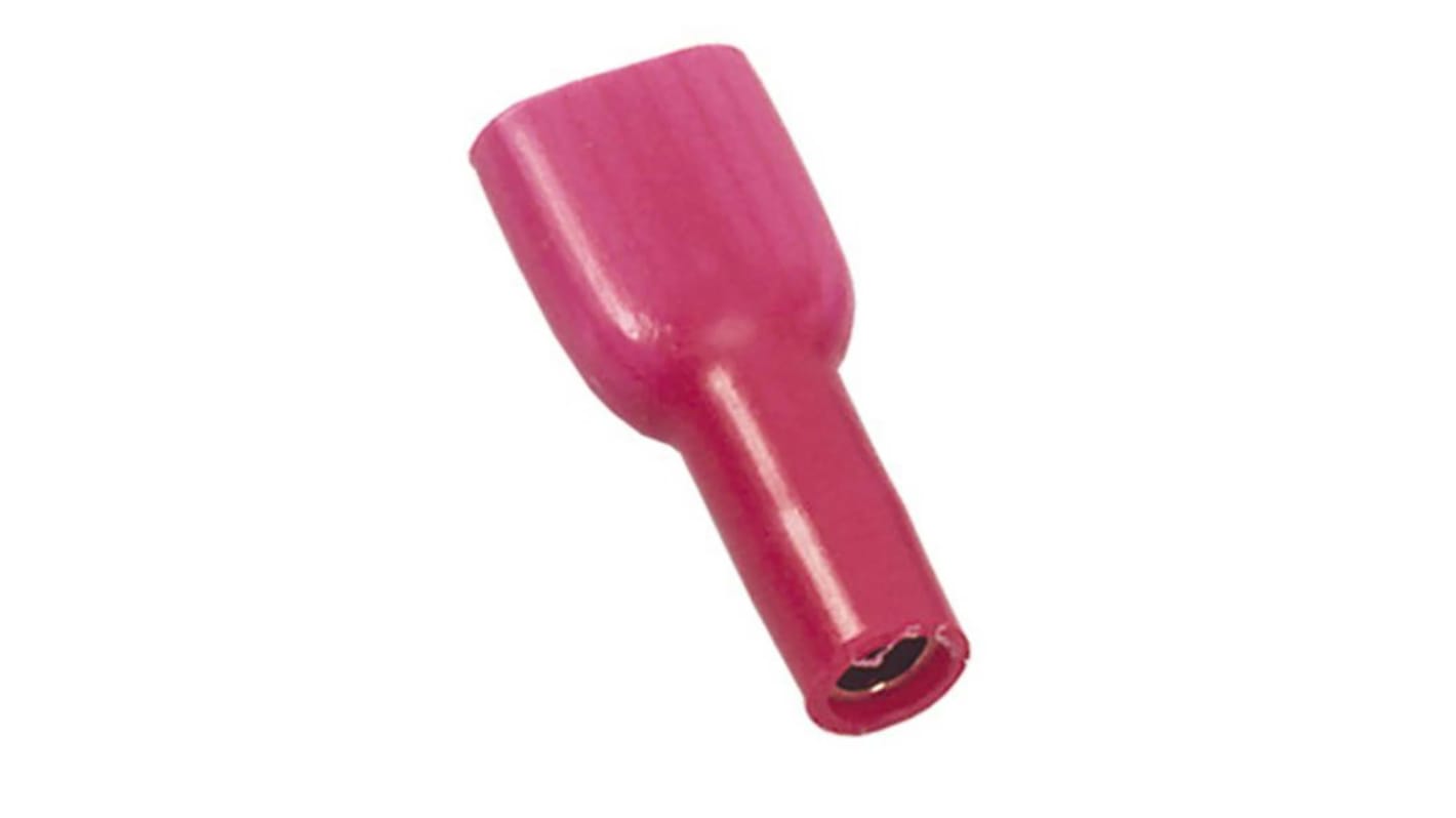 MECATRACTION S Red Insulated Female Spade Connector, Receptacle, 6.35 x 0.81mm Tab Size