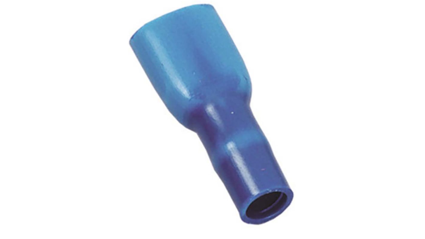 MECATRACTION S Blue Insulated Female Spade Connector, Receptacle, 6.35 x 0.81mm Tab Size