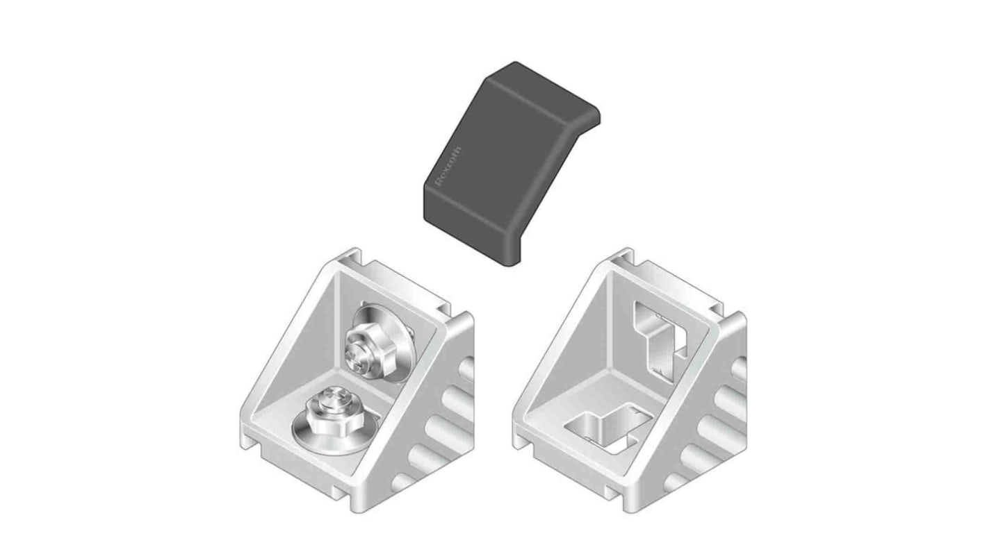 Bosch Rexroth Angular Cover Cap, Connecting Component, Strut Profile 45 mm, Groove Size 10mm