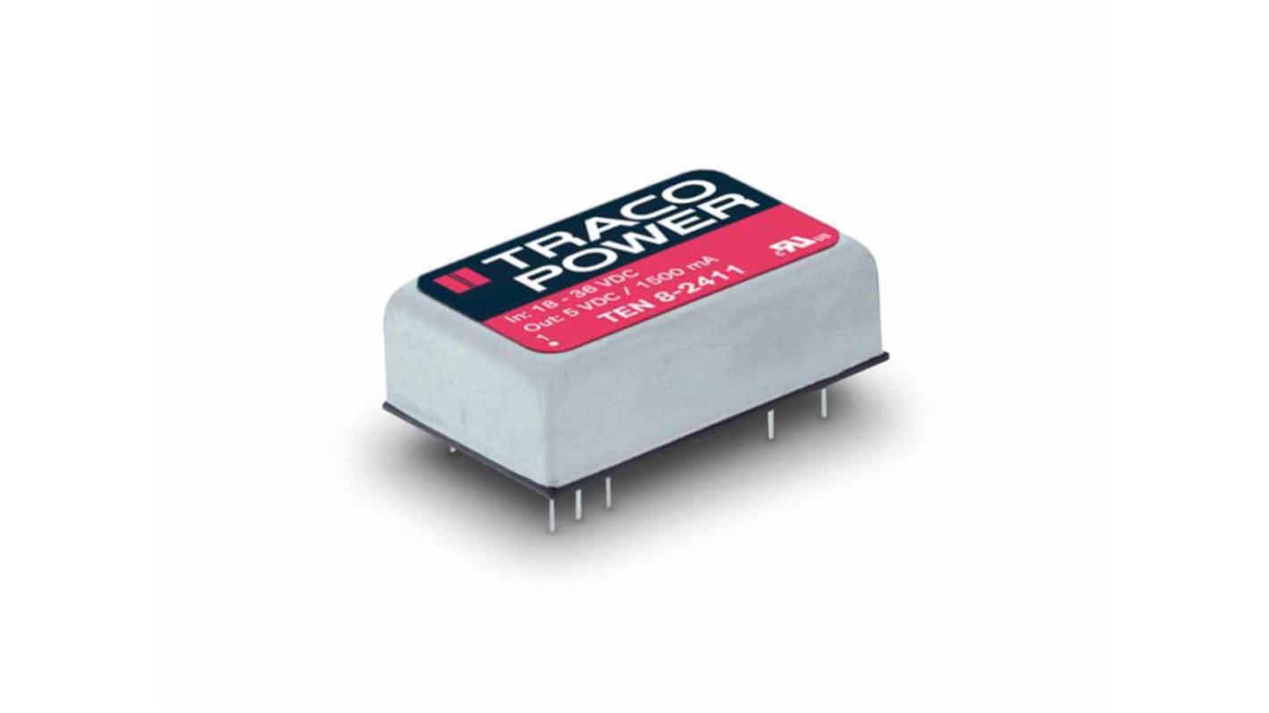 TRACOPOWER DCDC转换器, 9 → 18 V 直流输入, 3.3V 直流输出, 8W, TEN 8系列
