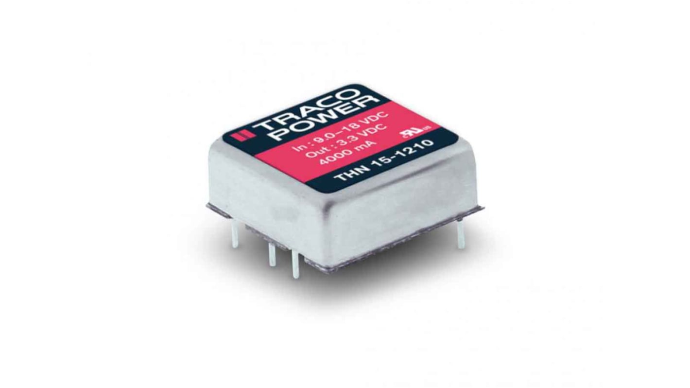 TRACOPOWER THN 15 DC-DC Converter, ±15V dc/ 500mA Output, 18 → 36 V dc Input, 15W, Through Hole, +85°C Max Temp