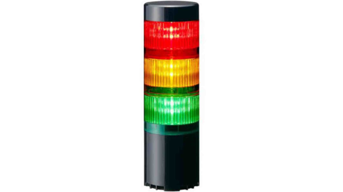 Patlite LR6-USB Series Coloured Buzzer Signal Tower, 3 Lights, 5 V dc (USB-bus power), Direct Mount