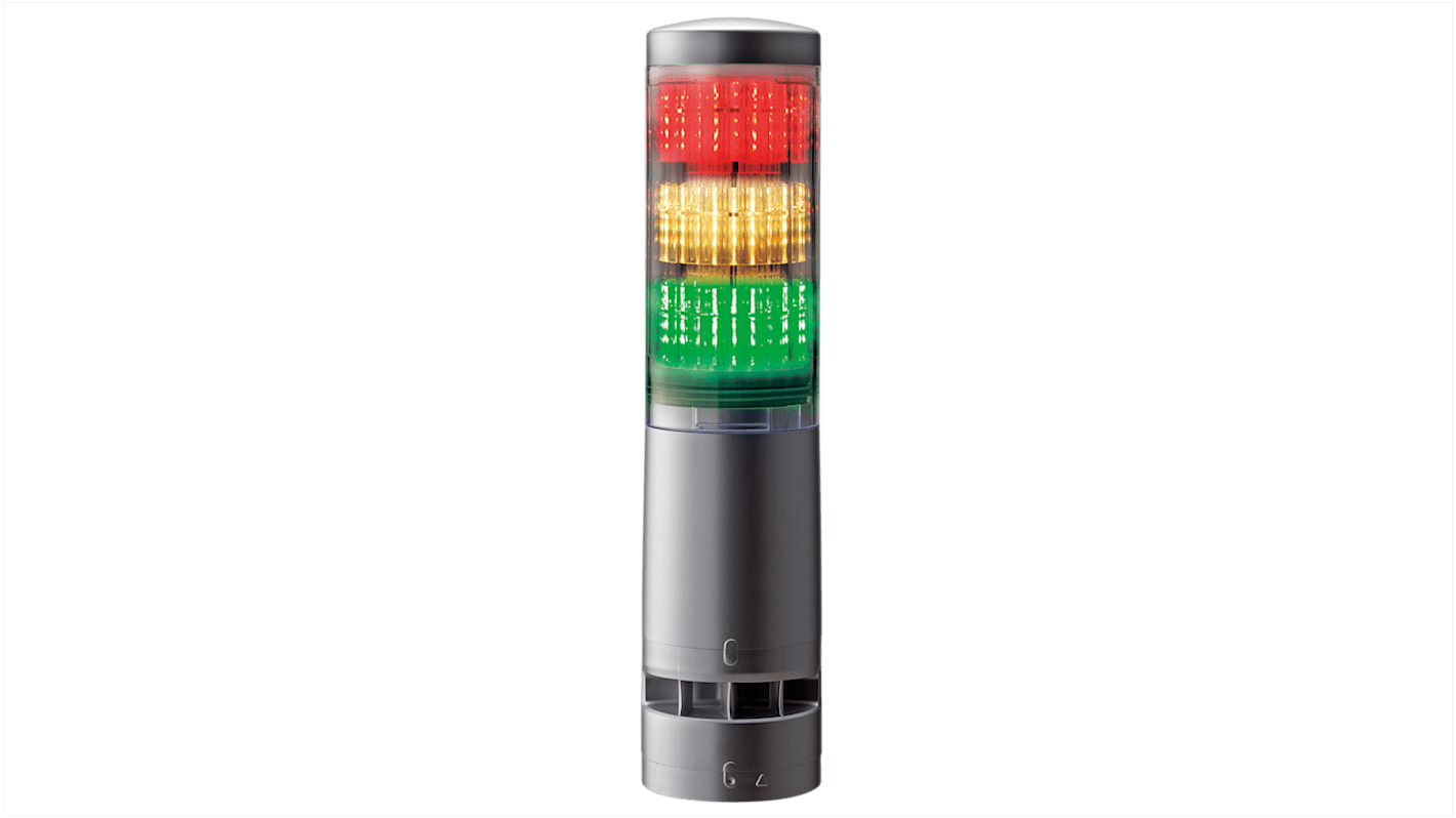 Columna de señalización Patlite LA6, LED RGB, con 3 elementos Transparente, 24 V dc