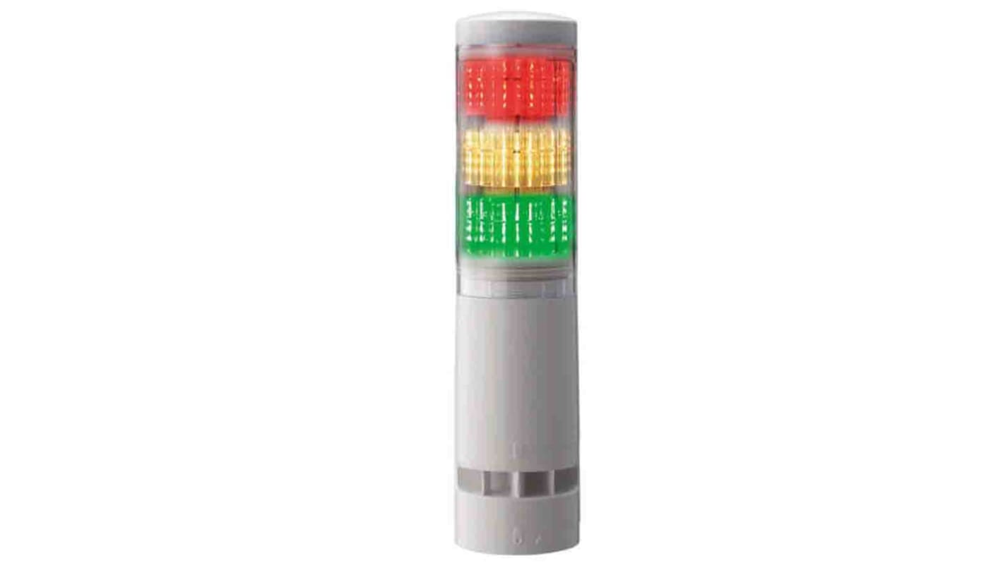 Rs-Online Torretta di segnalazione Patlite 24 V c.c. LED RGB 3 elementi lenti Trasparente con Cicalino