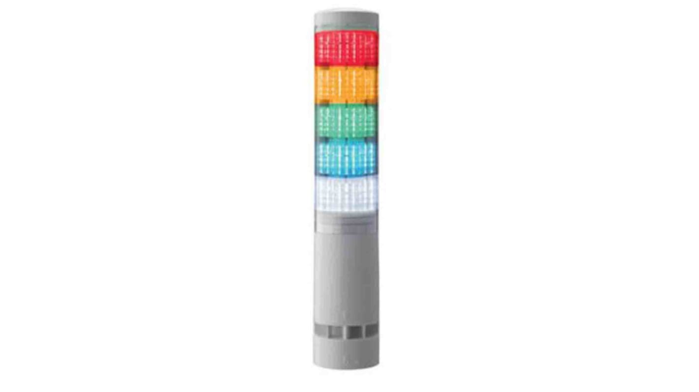 Patlite LA6 RGB-LED Signalturm 5-stufig Linse Klar LED RGB-mehrfarbig + Summer Verschiedene Lichteffekte 330mm