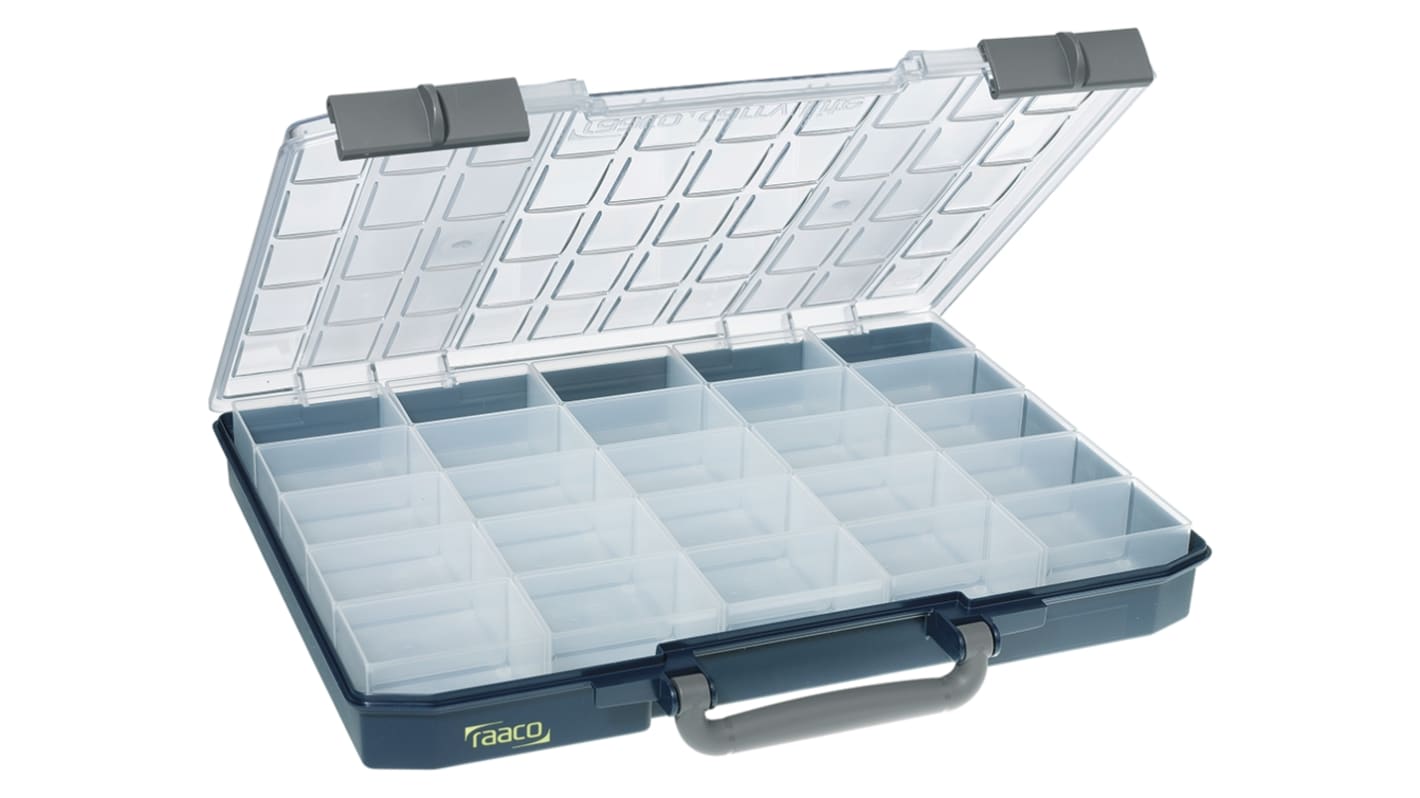 Raaco 25 Cell Blue PC, PP Compartment Box, 55mm x 425mm x 330mm