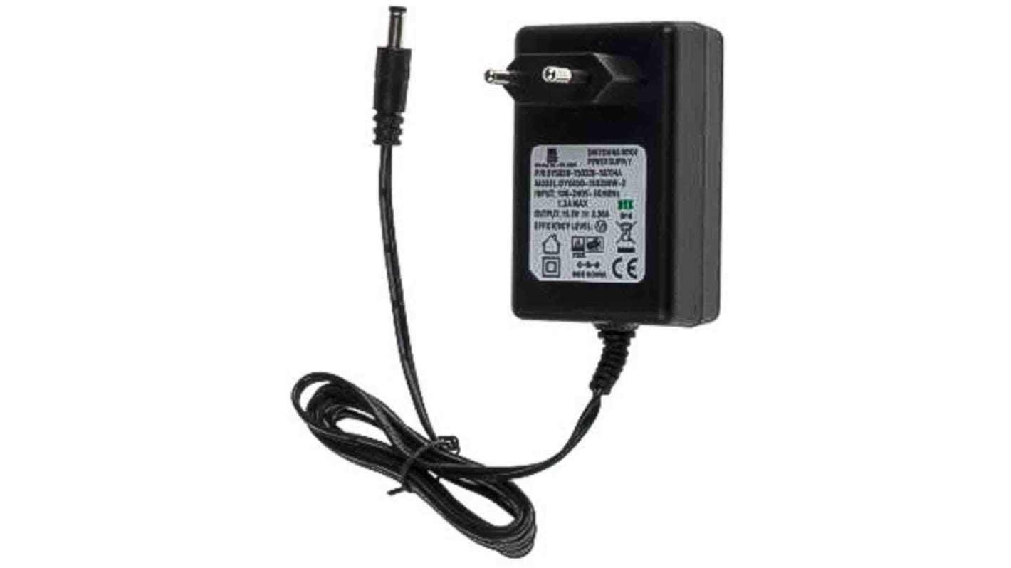 RS PRO 30W Plug-In AC/DC Adapter 15V dc Output, 2.0A Output