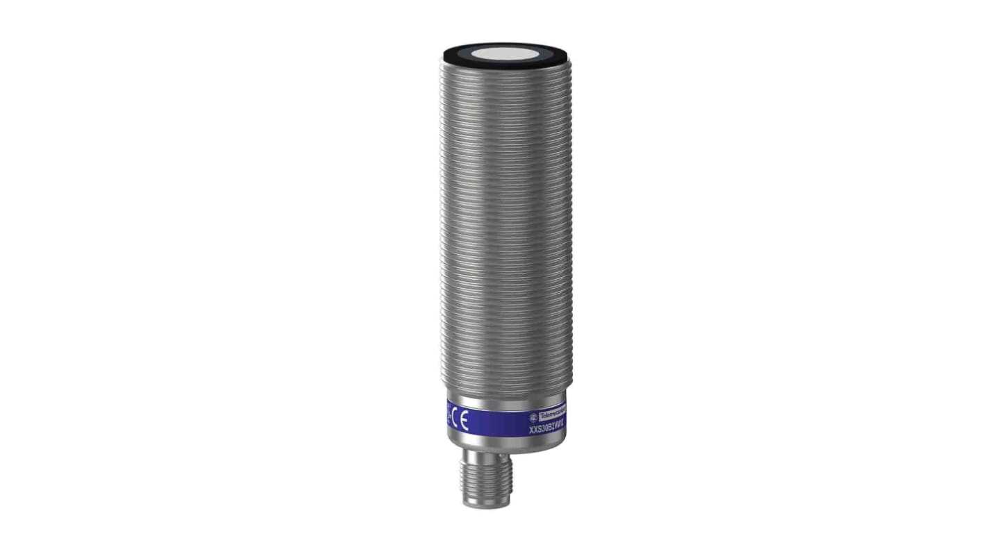 Telemecanique Sensors Ultrasonic Barrel Proximity Sensor, M12, 2 m Detection 0-10 V, 24 V dc