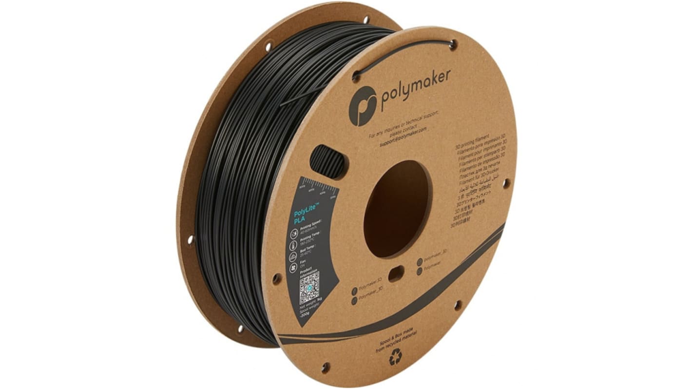 Filament do drukarki 3D PLA Ø 1.75mm 3kg Czarny Polymaker