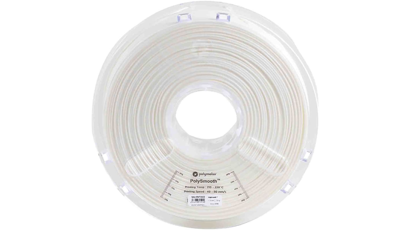 Polymaker PolySmooth 3D-Drucker Filament, Weiß, 1.75mm, FDM, 750g